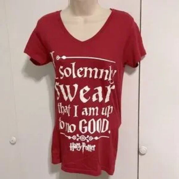 HARRY POTTER Red V Neck Red and White TShirt Kids Youth Medium - Picture 4 of 10
